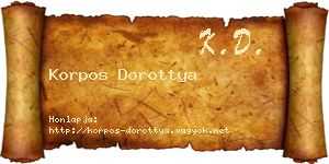 Korpos Dorottya névjegykártya